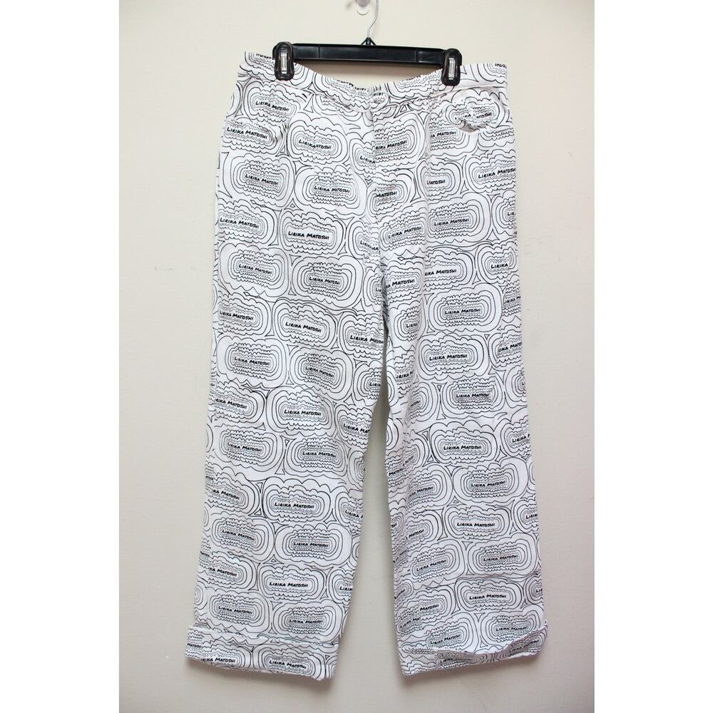 Lirika Matoshi White Pattern Logo Denim Straight Jeans Size XL - Picture 1 of 4